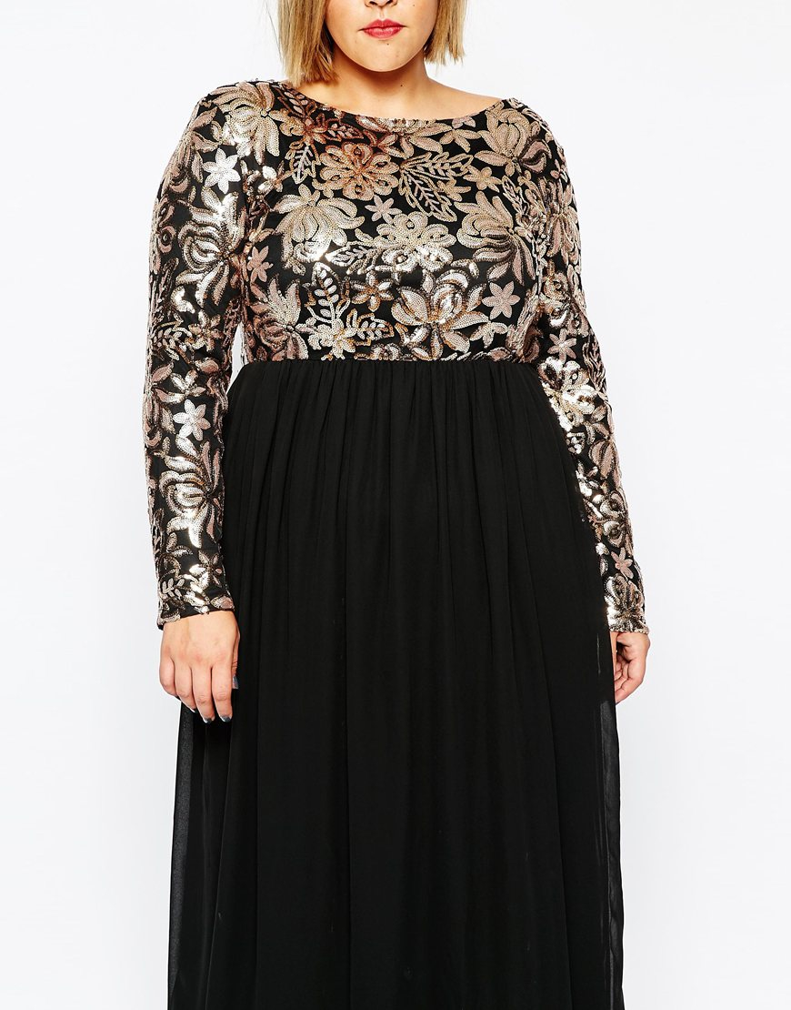 plus size sequin maxi
