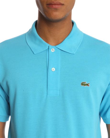 Lacoste 2 Turquoise Short Sleeved Polo Shirt in Blue for Men (turquoise ...
