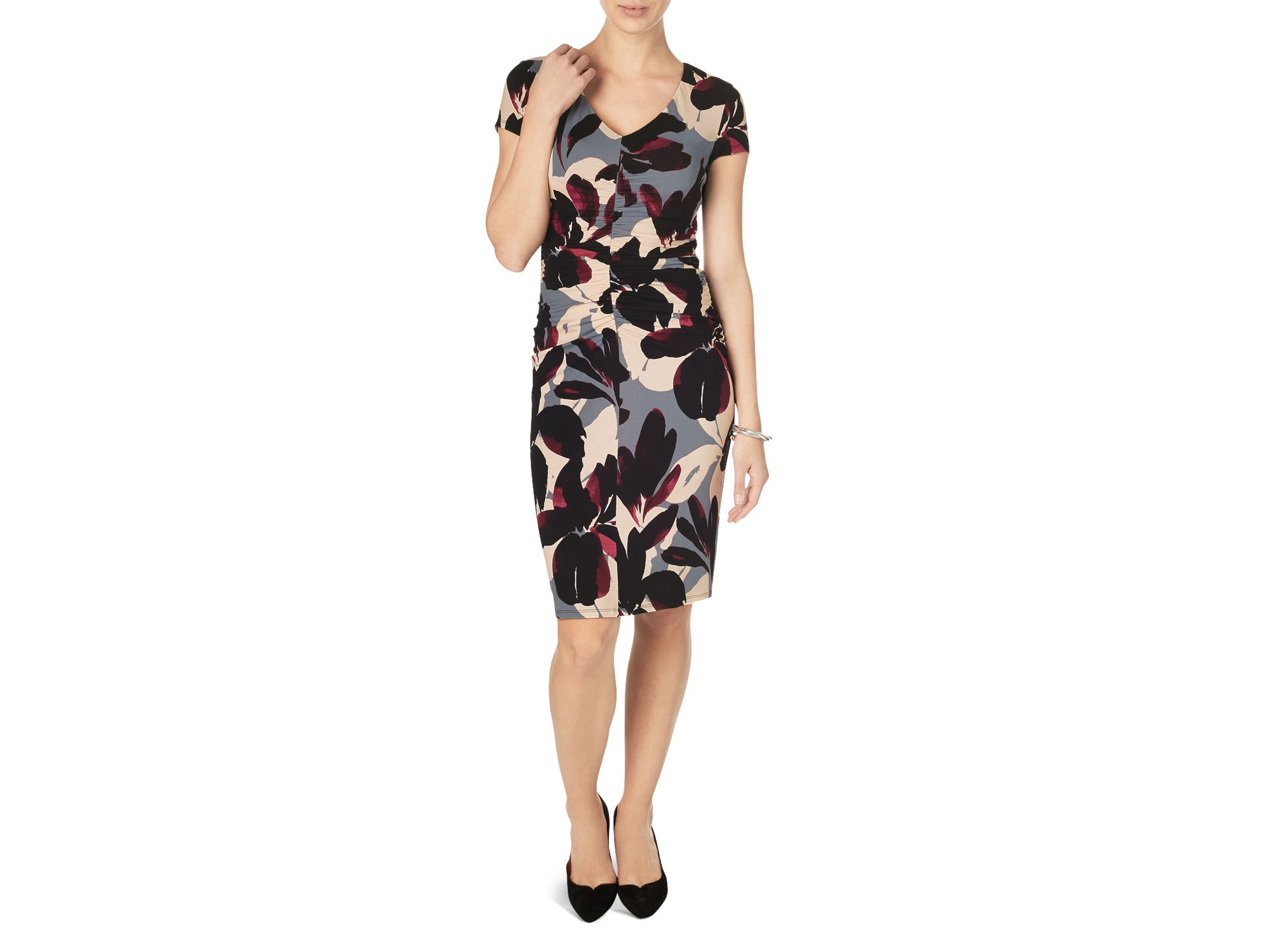 Phase Eight Mae Ruched Dress, Mink - Polyvore
