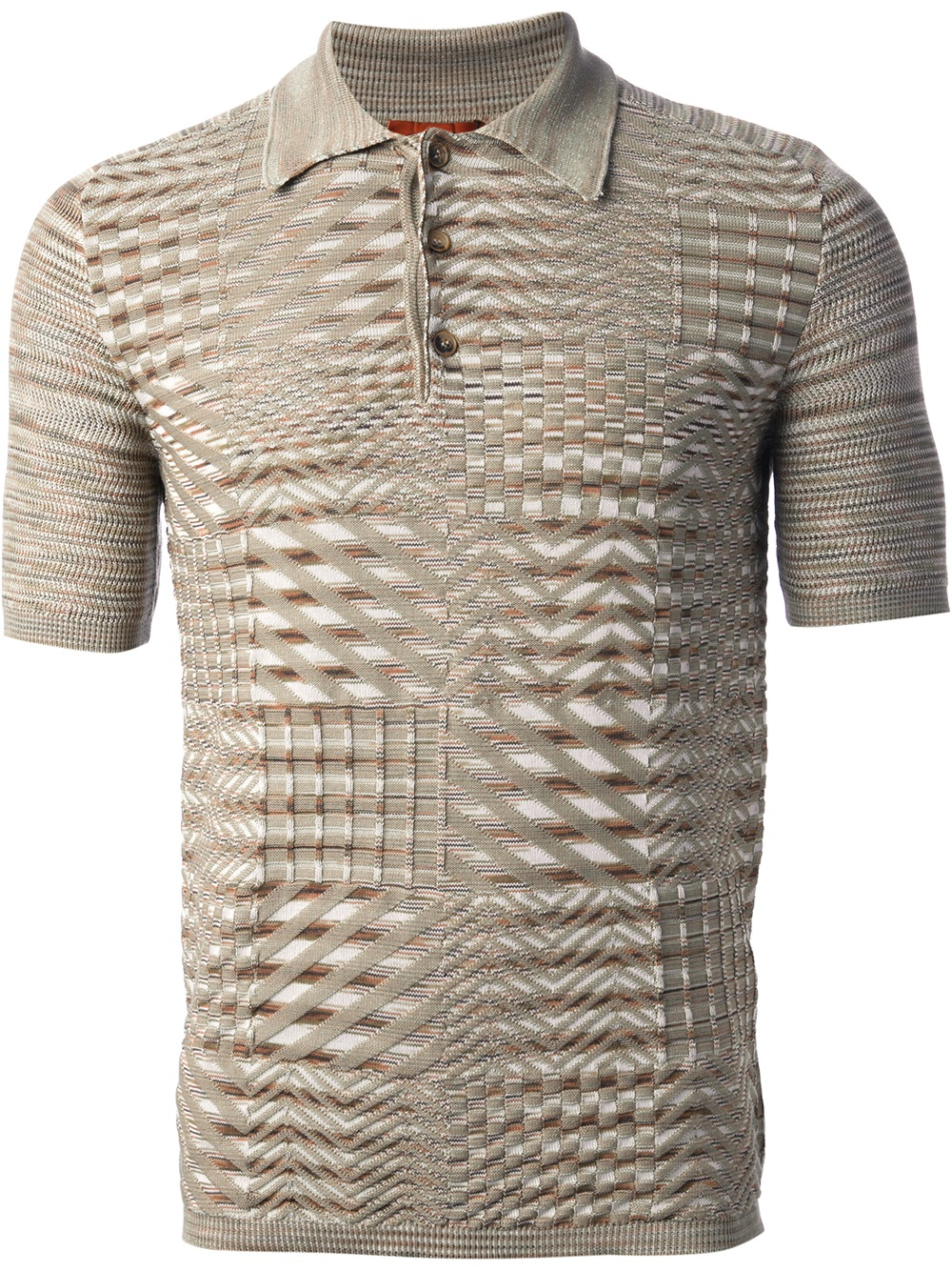 Missoni Jacquard Zig Zag Polo Shirt in Beige for Men (nude & neutrals ...