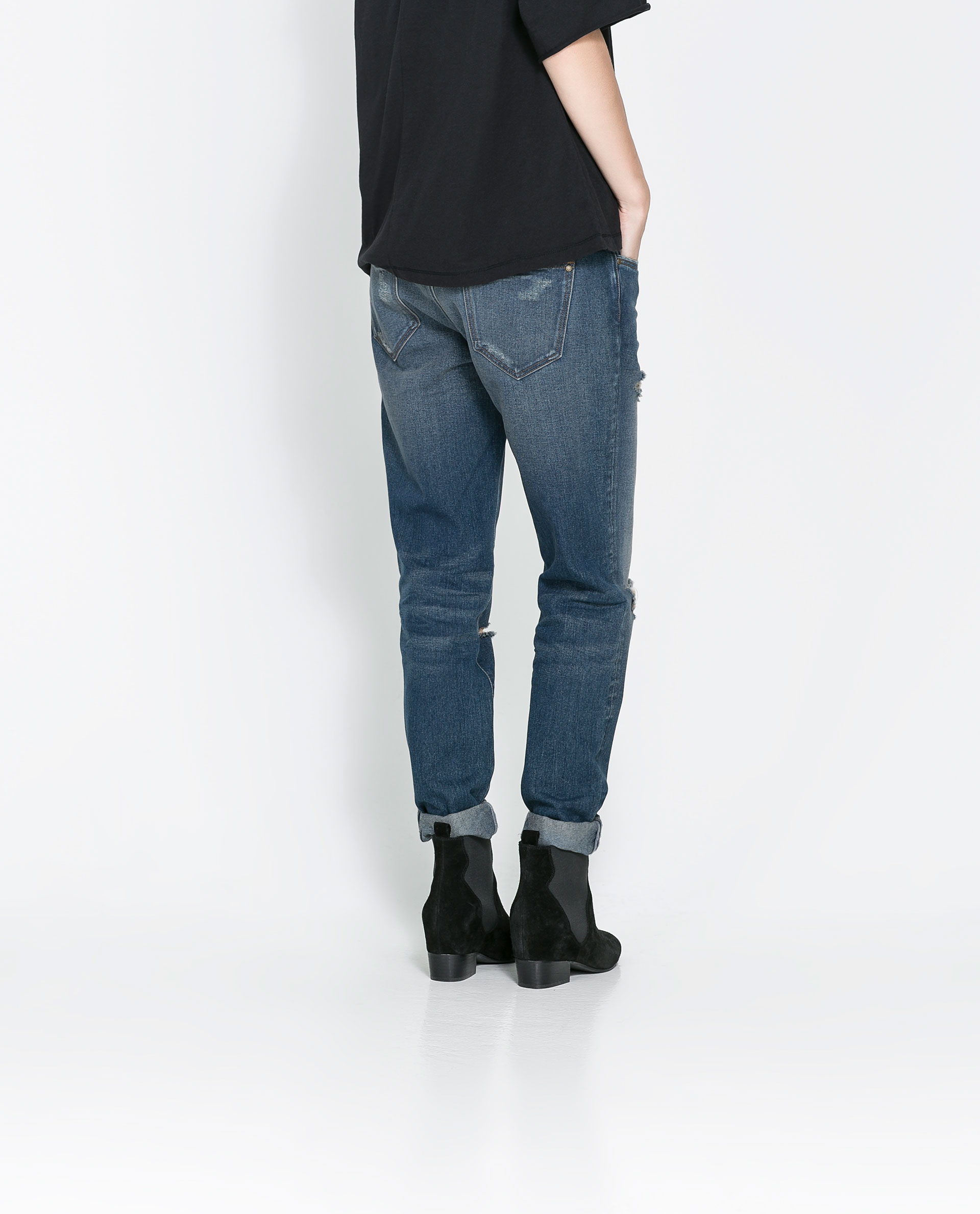 zara high waisted boyfriend jeans