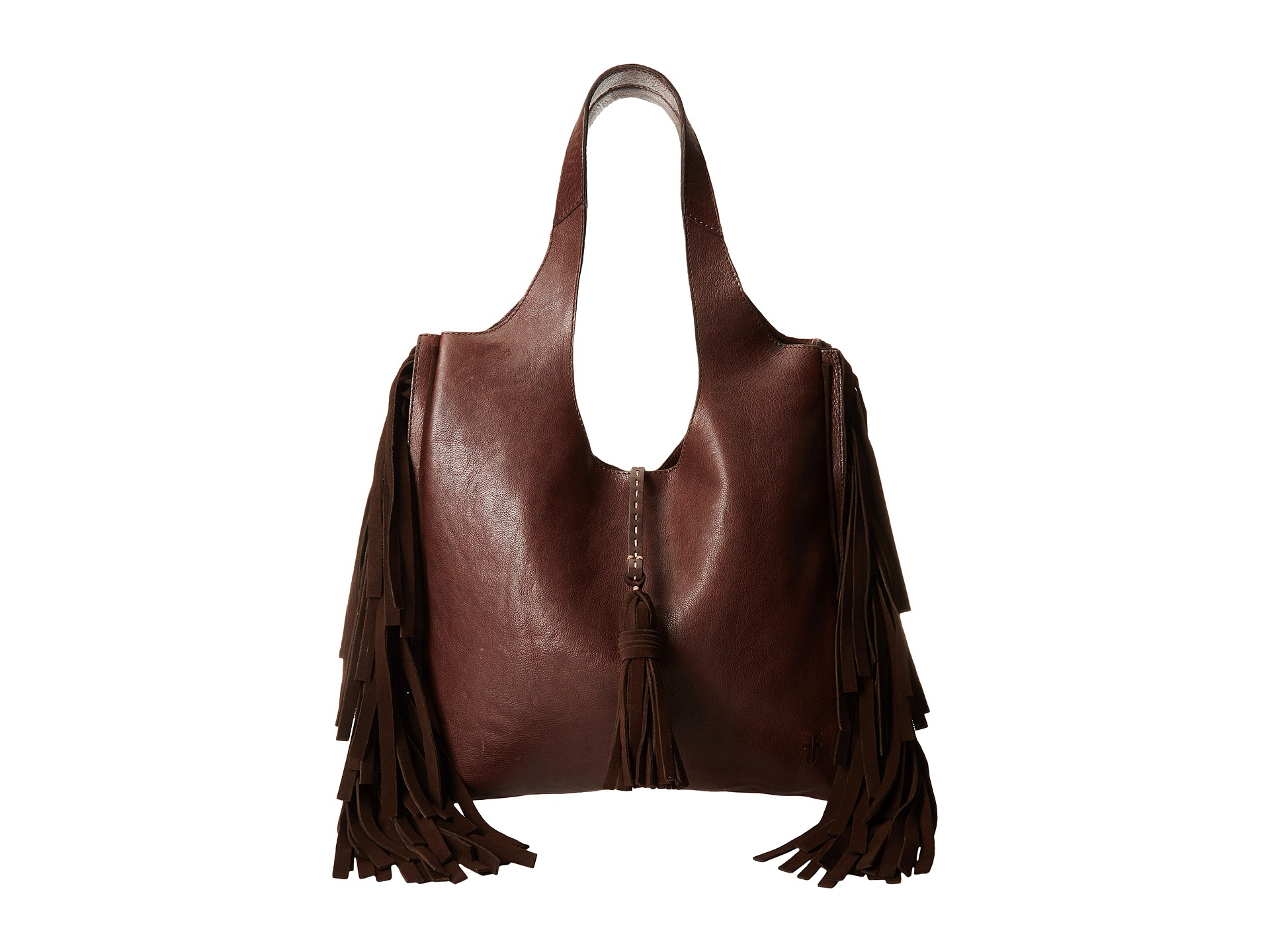 Frye Farrah Fringe Bag in Brown (Dark Brown Buffalo Leather) | Lyst