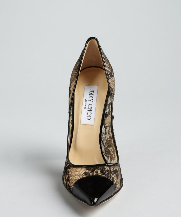 Jimmy Choo 120mm Anouk Patent Leather Pumps in Nude (Black 