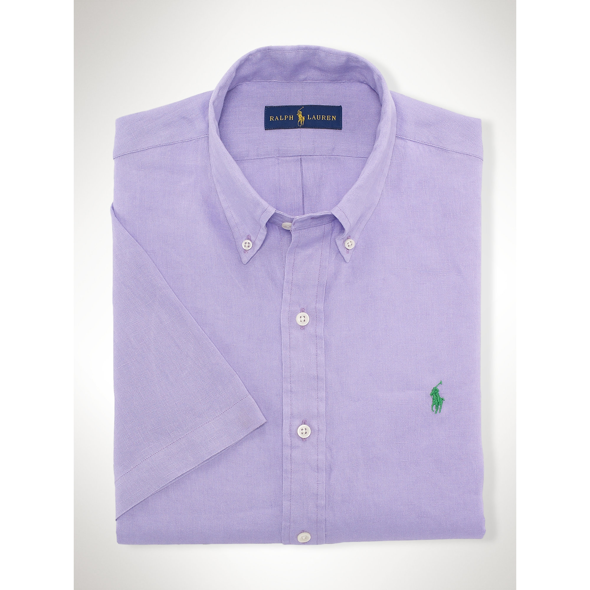 Ralph lauren Linen Sport Shirt in Purple for Men | Lyst