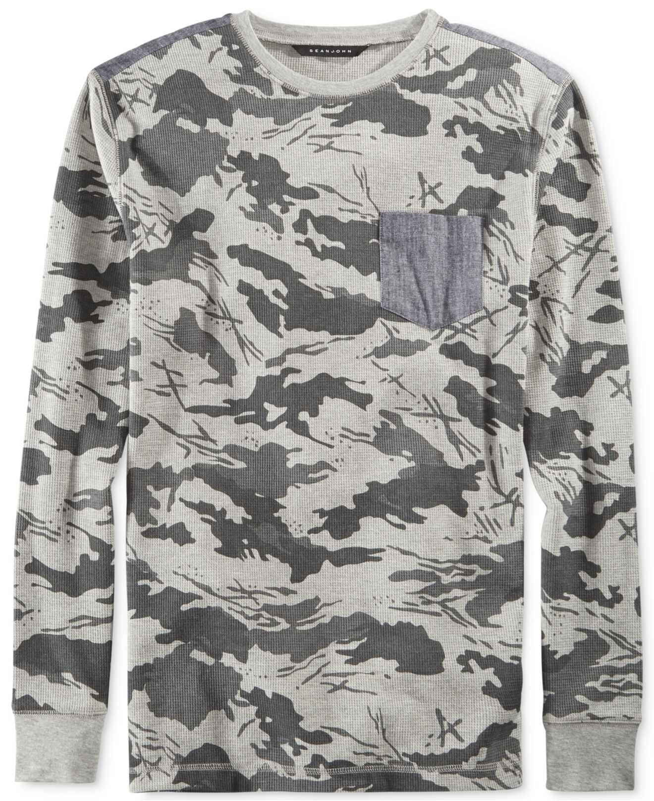 Lyst Sean john Camo Thermal Shirt in Gray for Men