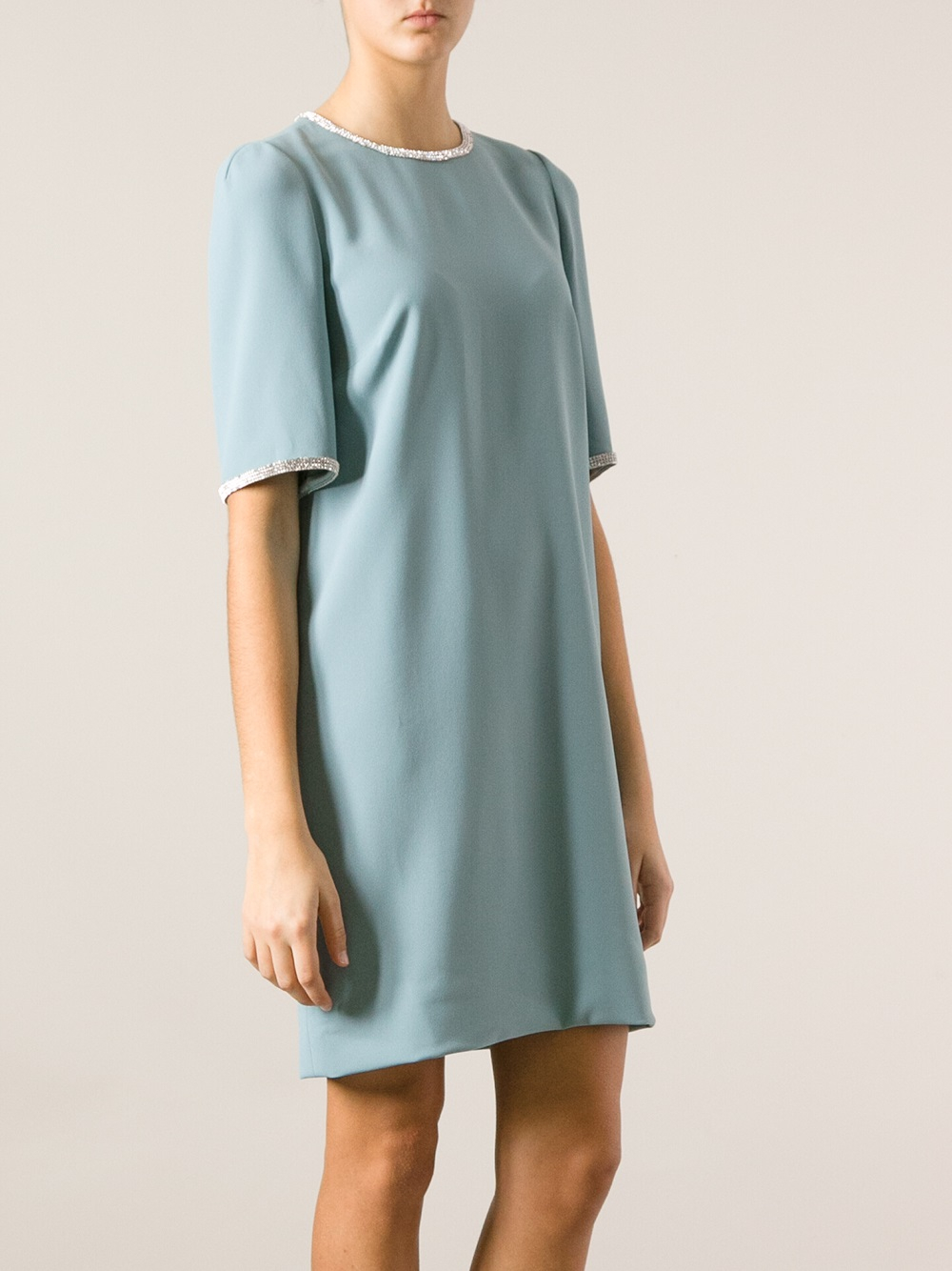 Lyst - Dolce & gabbana Embellished Dress in Blue