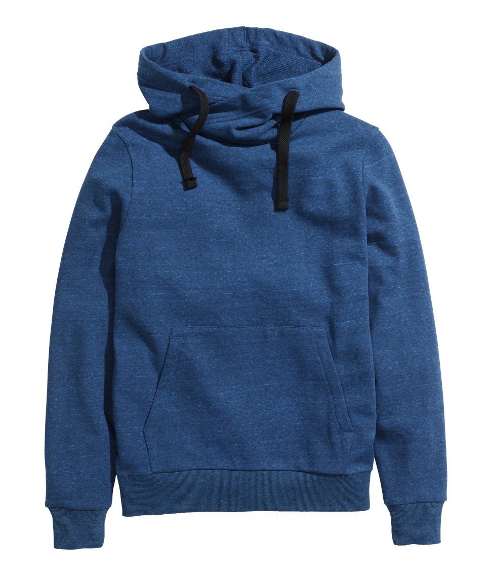H&m Hooded Sweater in Blue for Men | Lyst