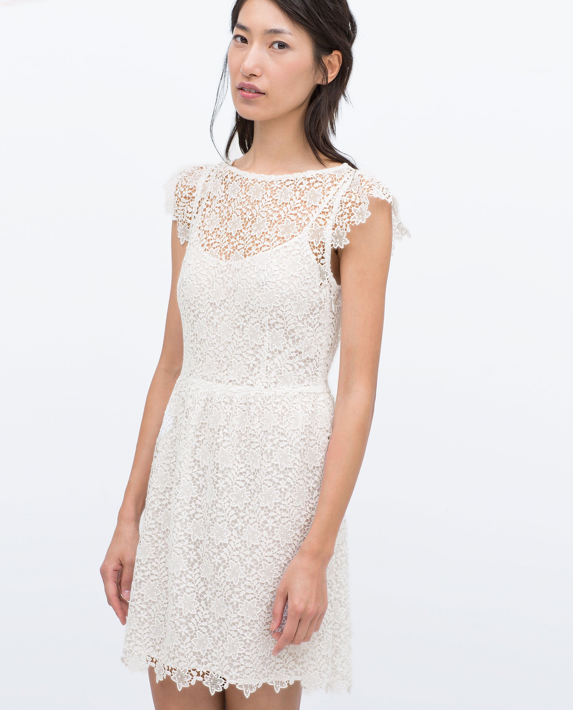 zara off white lace dress white product 5 086514564 normal