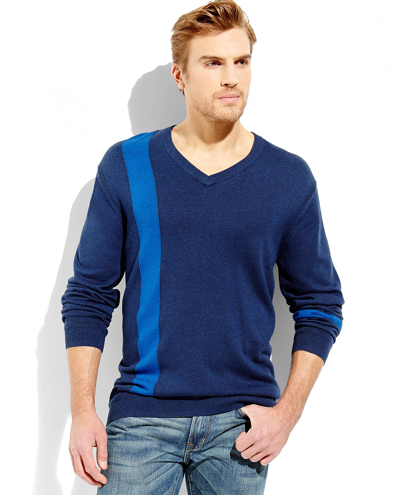 Dkny Athletic Stripe Sweater in Blue for Men (Navy) | Lyst
