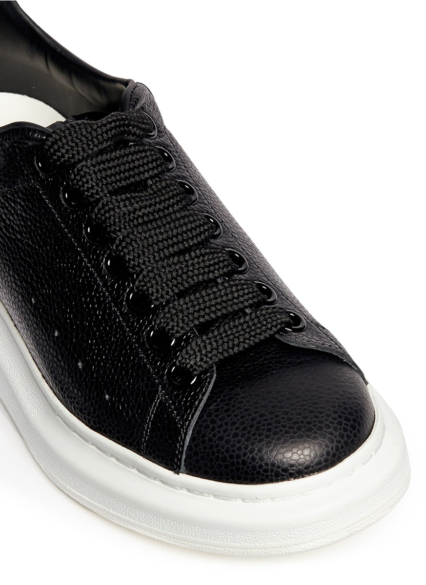 of black leather alexander mcqueen shoes