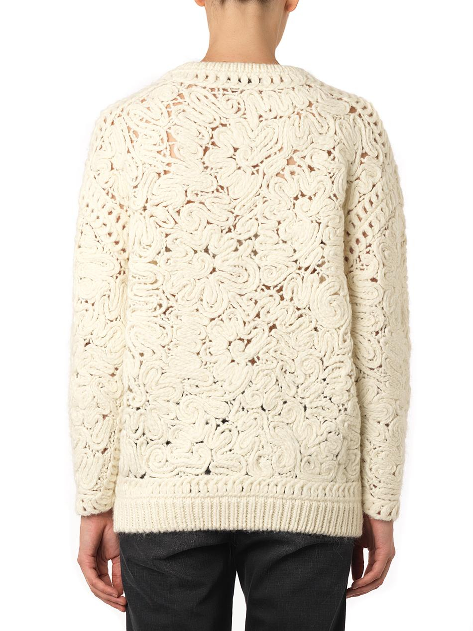 Stella McCartney Crochet Embroidered Sweater in Natural Lyst