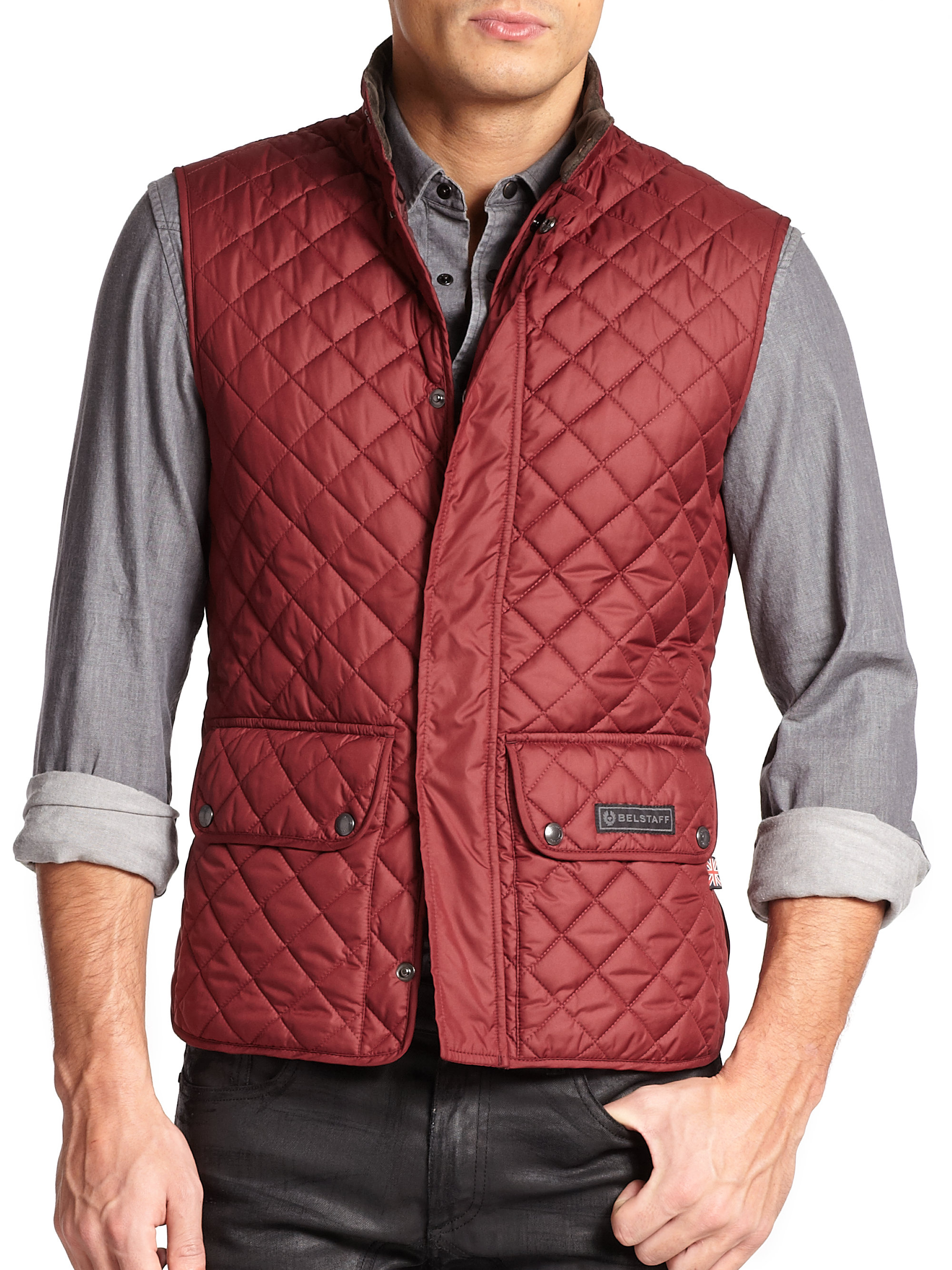 Lyst - Belstaff Technical Quilted Vest in Red