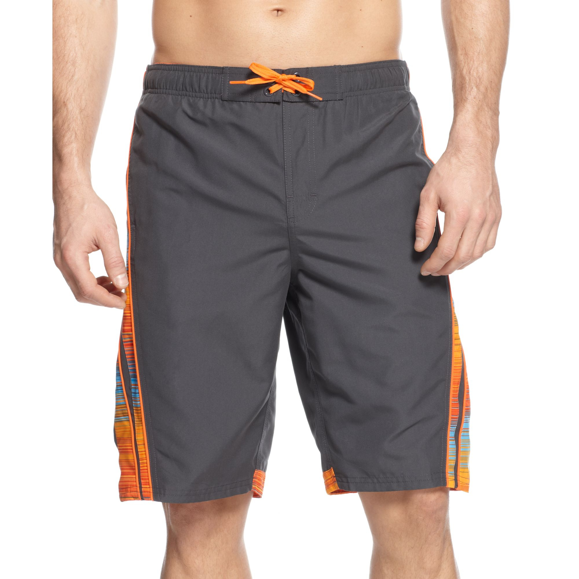 Lyst - Nike Lucid Stripe Splice 11 Volley Swim Shorts in Gray for Men