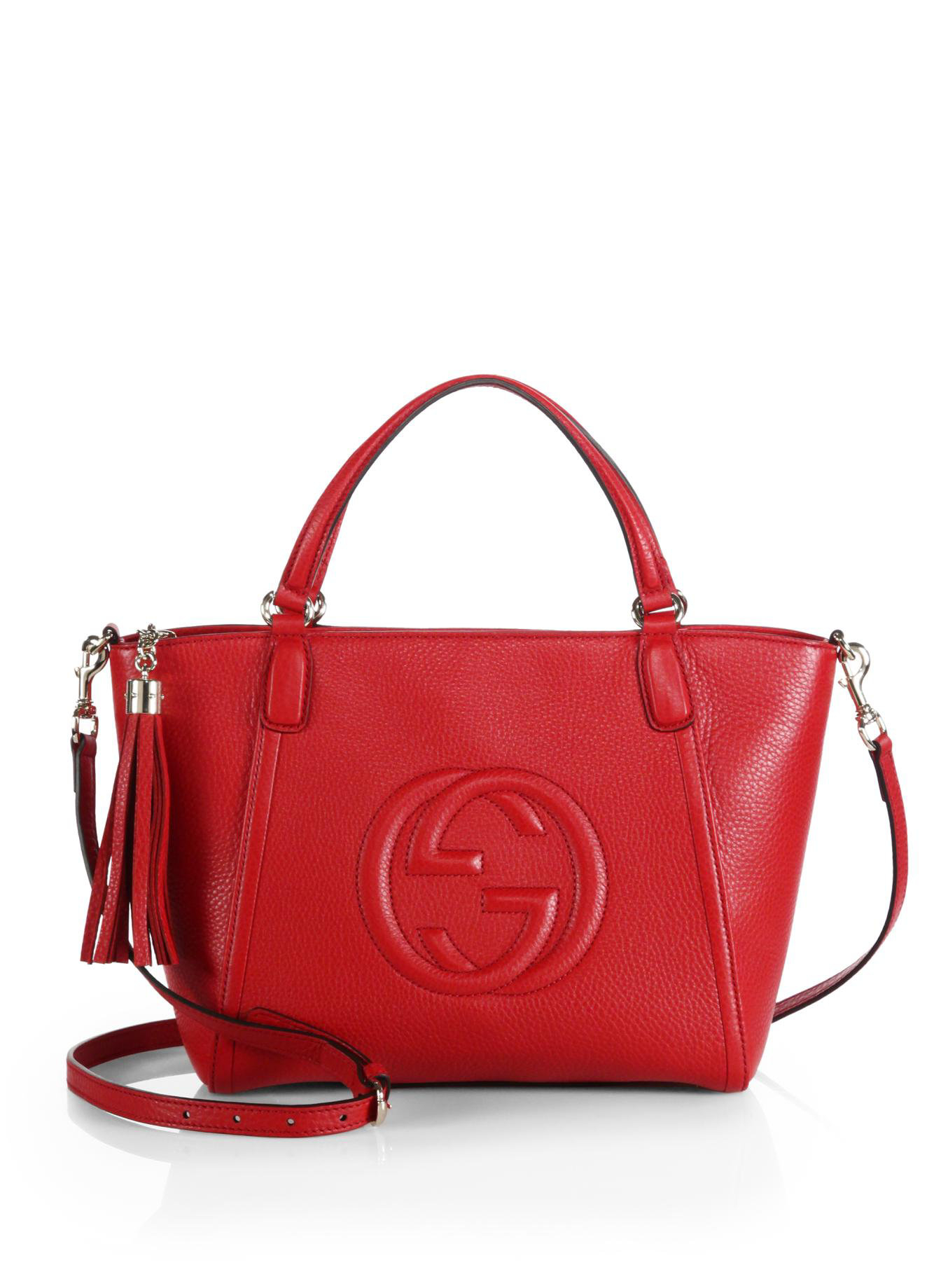 Lyst - Gucci Soho Small Leather Top Handle Bag in Red
