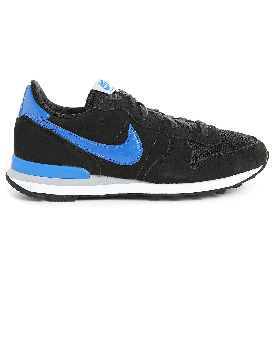 Nike Suede And Mesh Black Internationalist Sneakers With Patent Blue ...