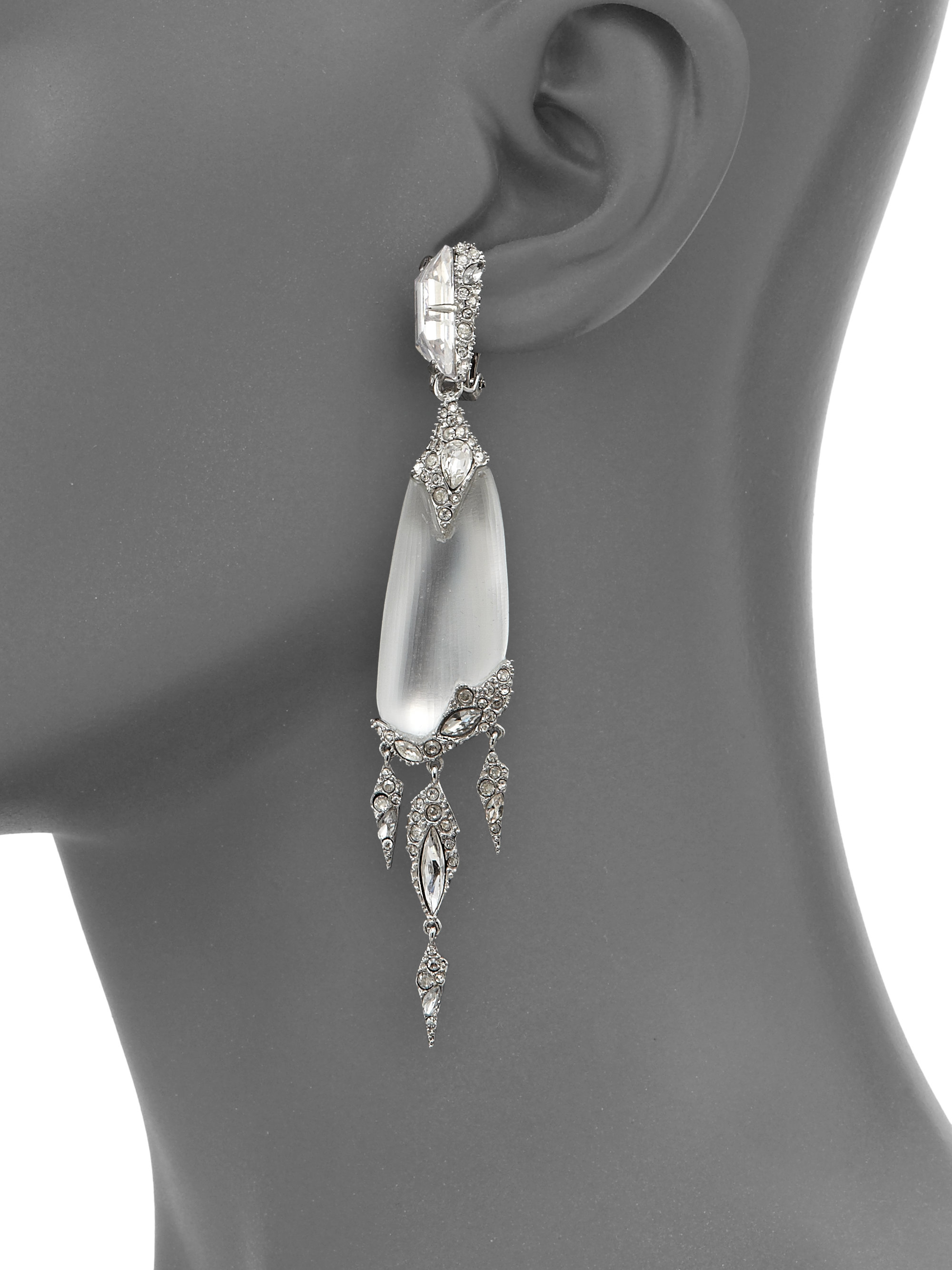 Lyst Alexis Bittar Lucite Glacial Crystal Clip On Drop Earrings In Gallery