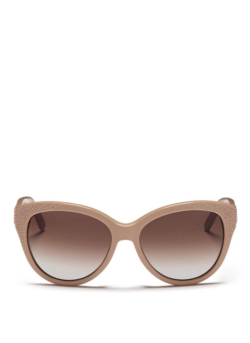 Chloé 'Suzanna' Stud Cat Eye Sunglasses in Natural