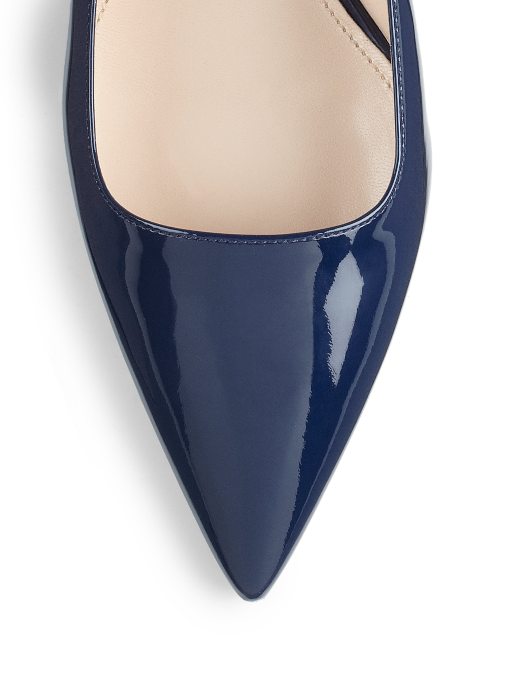 Lyst Prada Patent Leather Pumps In Blue 