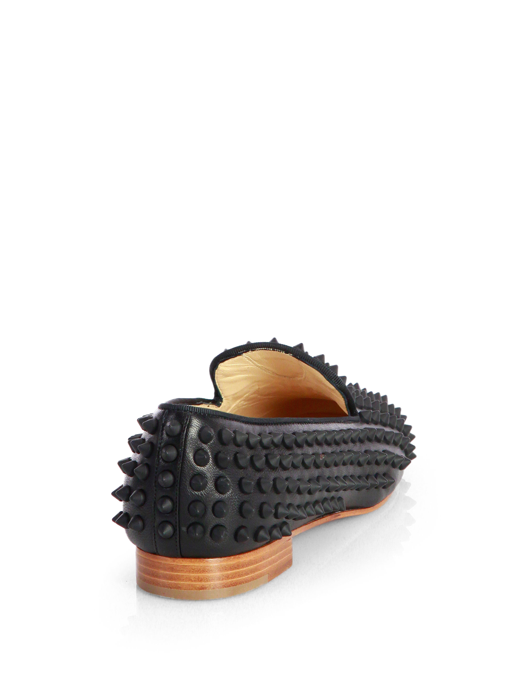Christian louboutin Rolling Spikes Loafers in Black | Lyst  