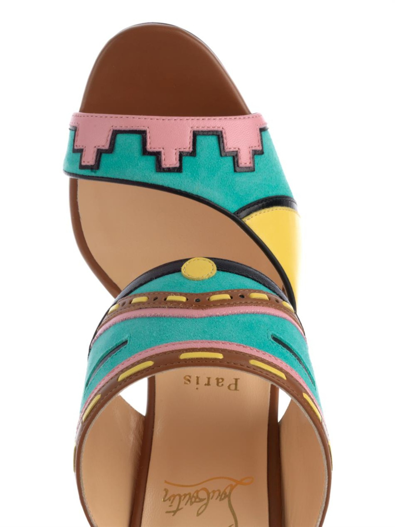 christian louis button shoes - Christian louboutin Azunika Suede and Leather Mules in Multicolor ... christian louis button shoes - Christian louboutin Azunika Suede and Leather Mules in Multicolor ...