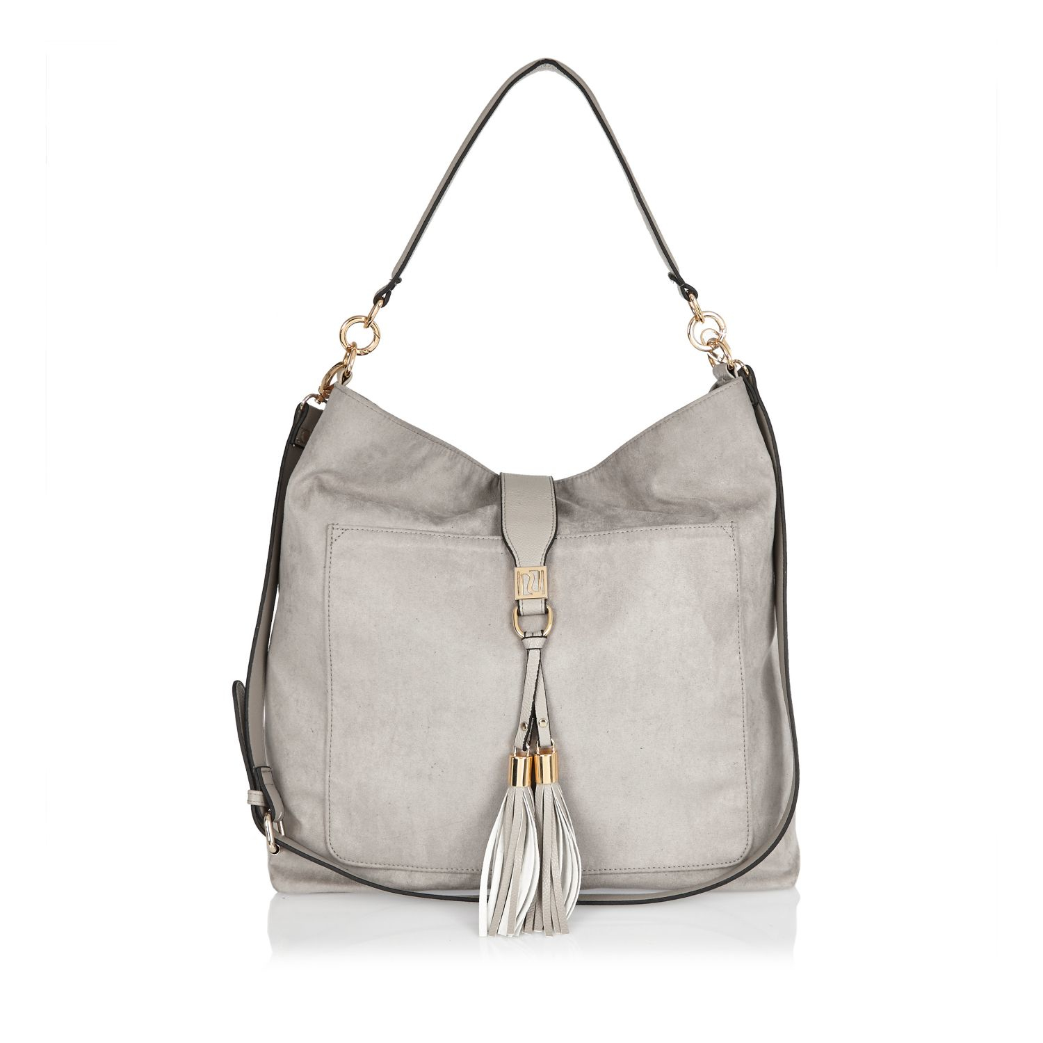 river island grey slouch bag
