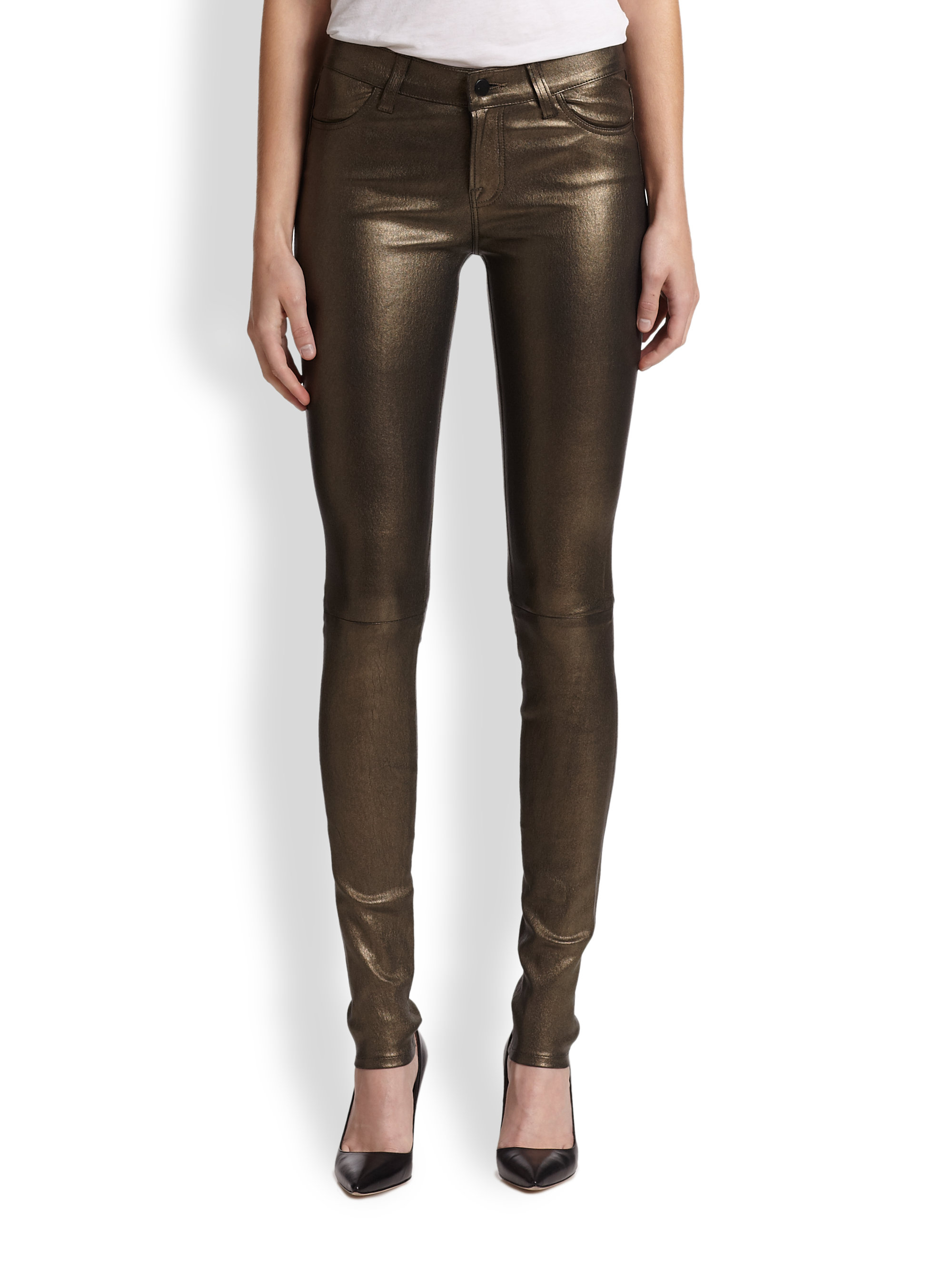 metallic jeans