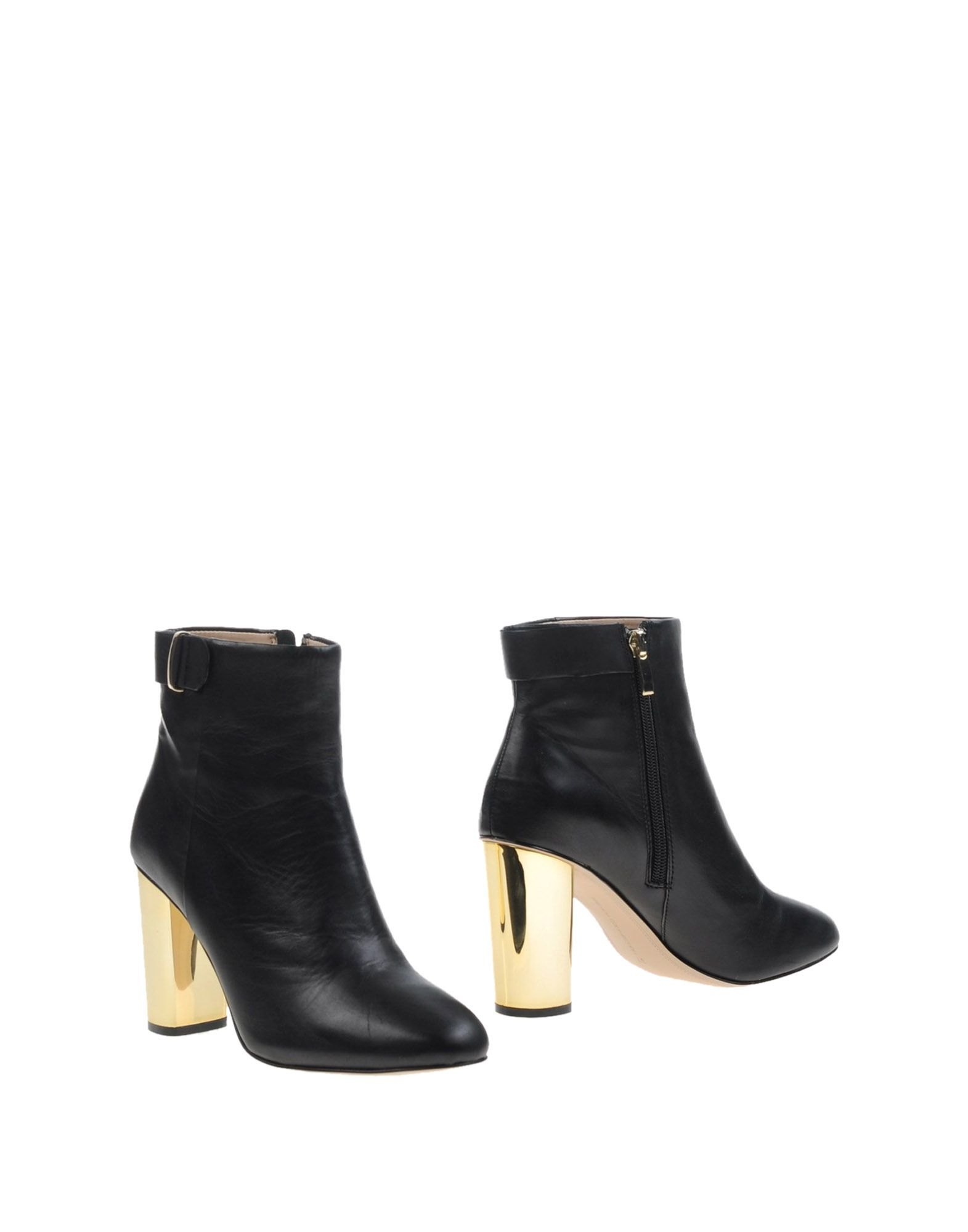 Lyst - French connection Geometric-Heeled Leather Ankle Boots in Black