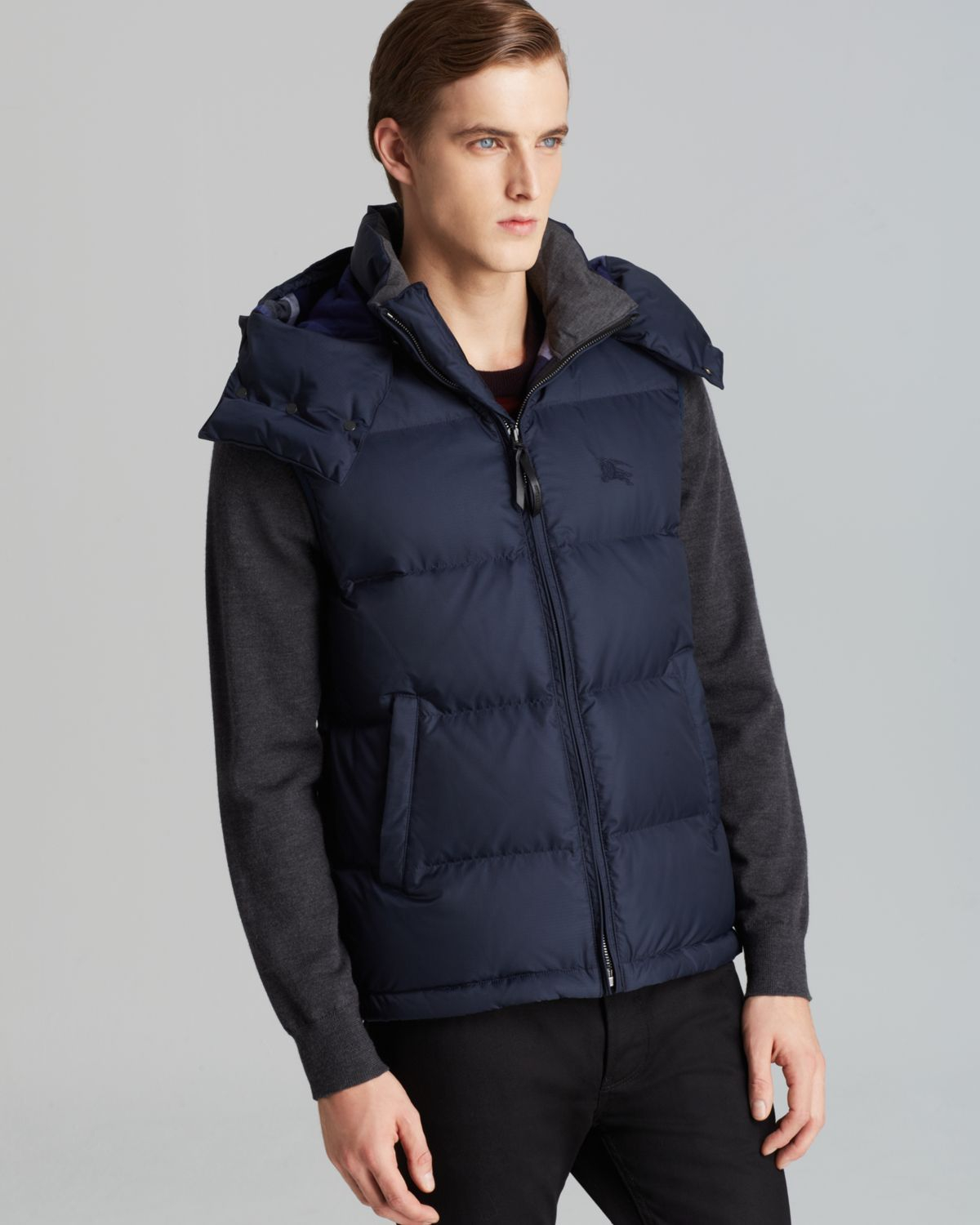 Burberry Brit Crosby Puffer Vest in Blue for Men | Lyst