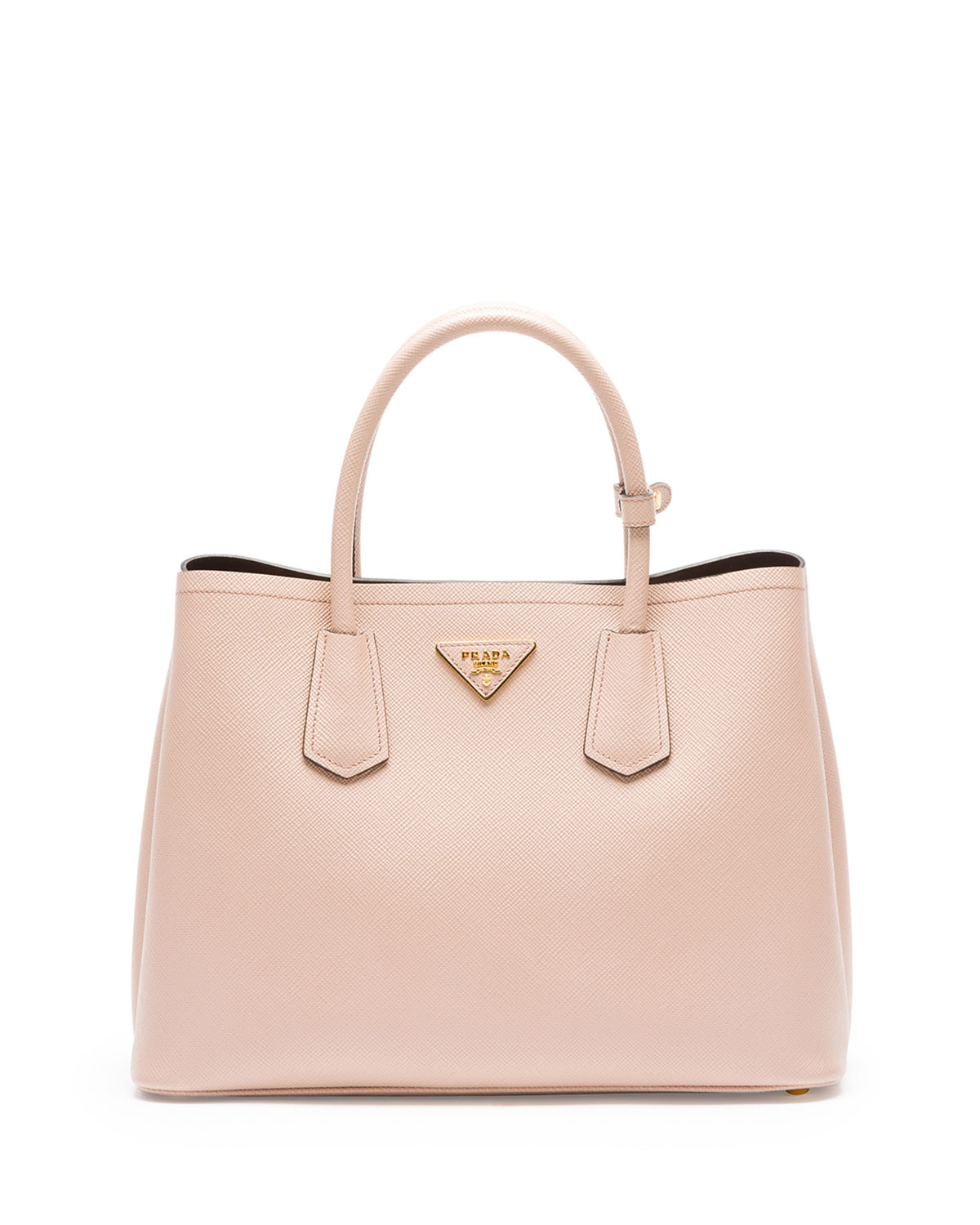 prada nylon tote price - Prada Saffiano Cuir Small Double Bag in Pink (BLUSH) | Lyst