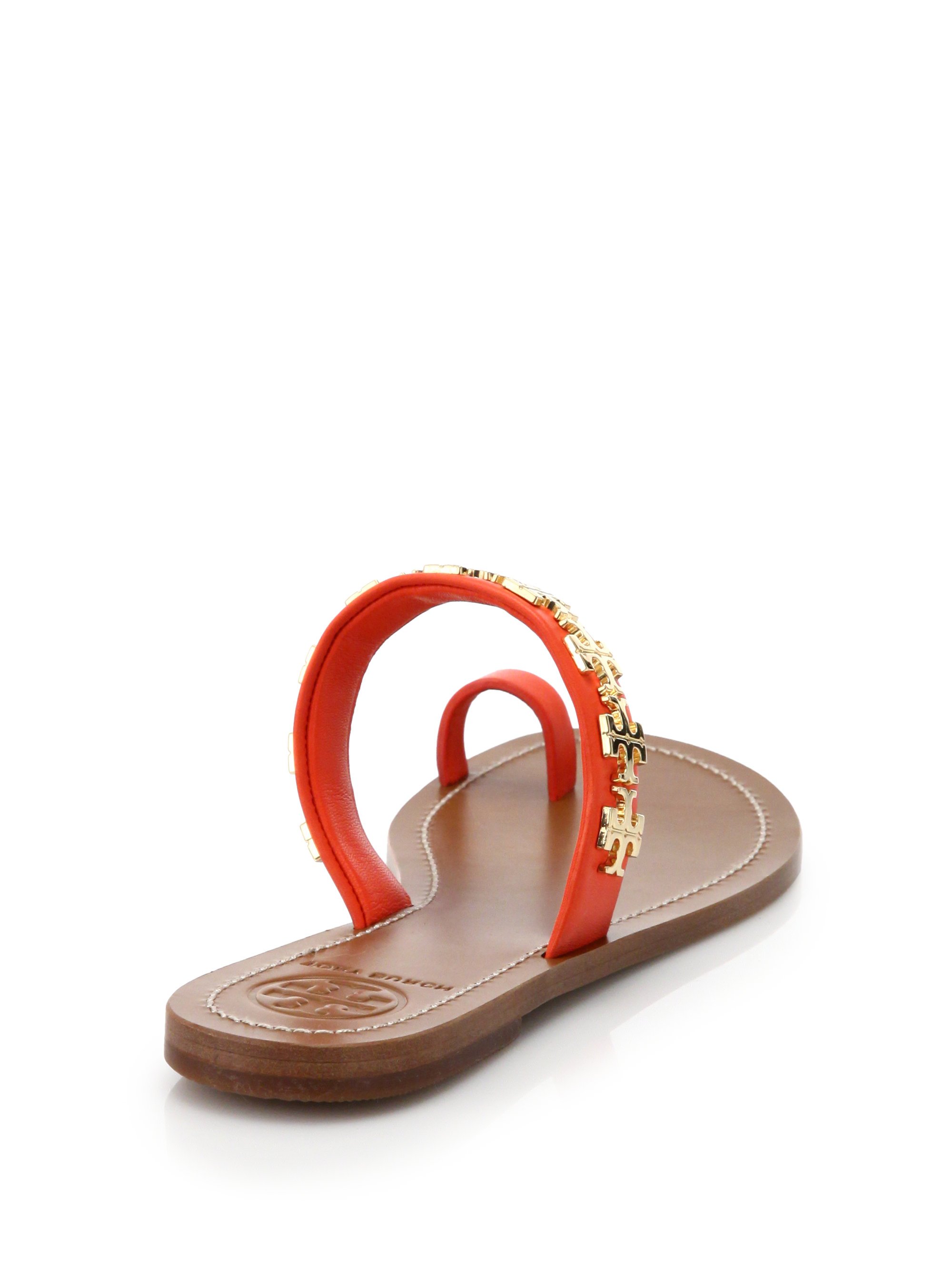 tory burch sandals metal logo