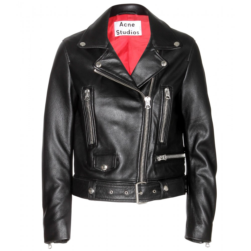 Black Leather Jacket With Red Lining - Cairoamani.com