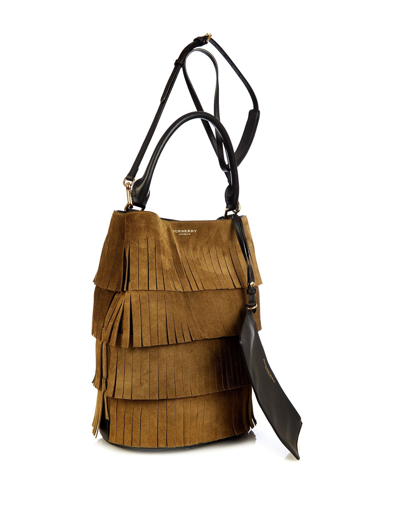 Lyst Burberry Prorsum Camo Print Calf Hair Bucket Bag In Natural Gallery