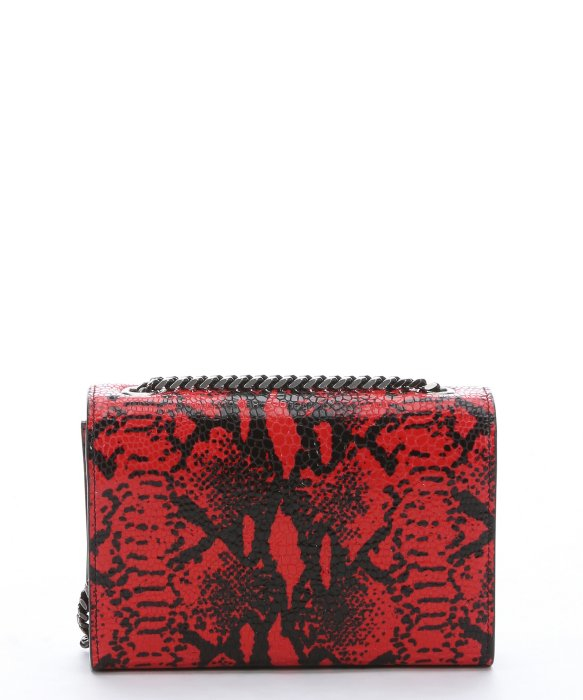 Saint laurent Red And Black Python-effect Leather Small Monogram ...