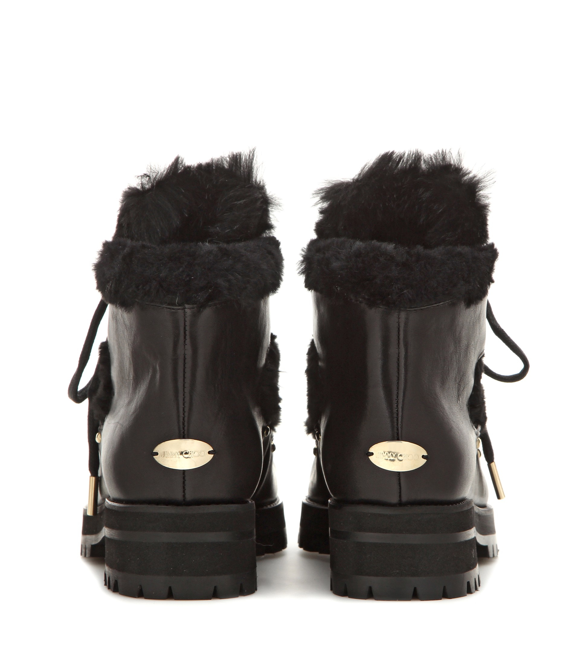 Lyst - Jimmy choo Ditto Fur-Lined Ankle Boots in Black