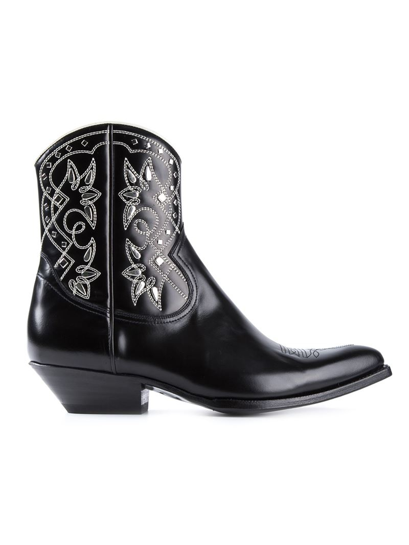 Lyst - Saint Laurent 'santiag' Western Boots in Black for Men