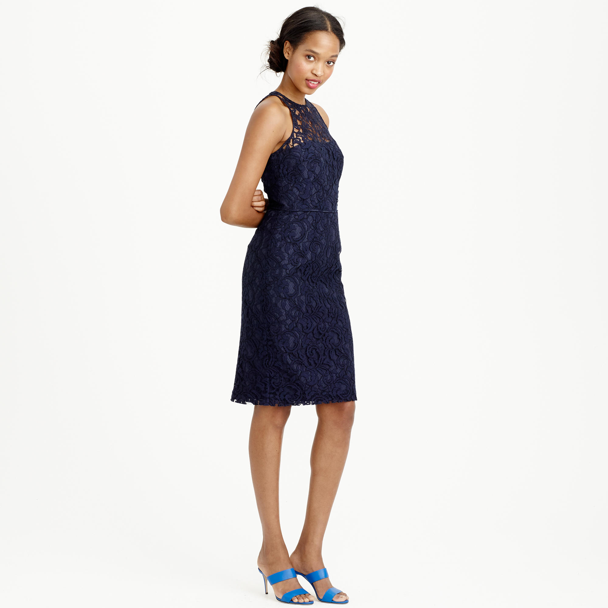 J Crew Pee Pamela Dress In Leavers Lace Blue Lyst Gallery