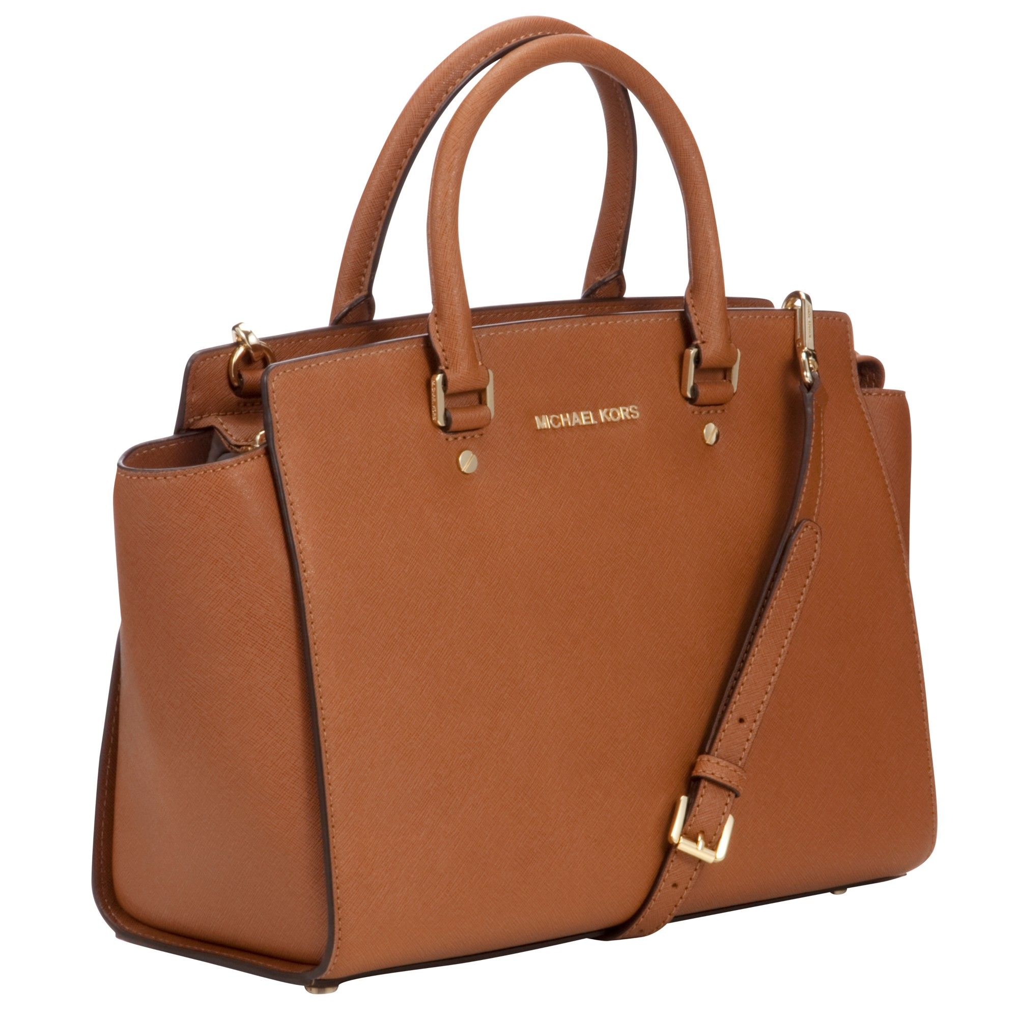 Michael Kors Selma Leather Satchel Bag In Brown Lyst Gallery Women S Michael By Kors Selma