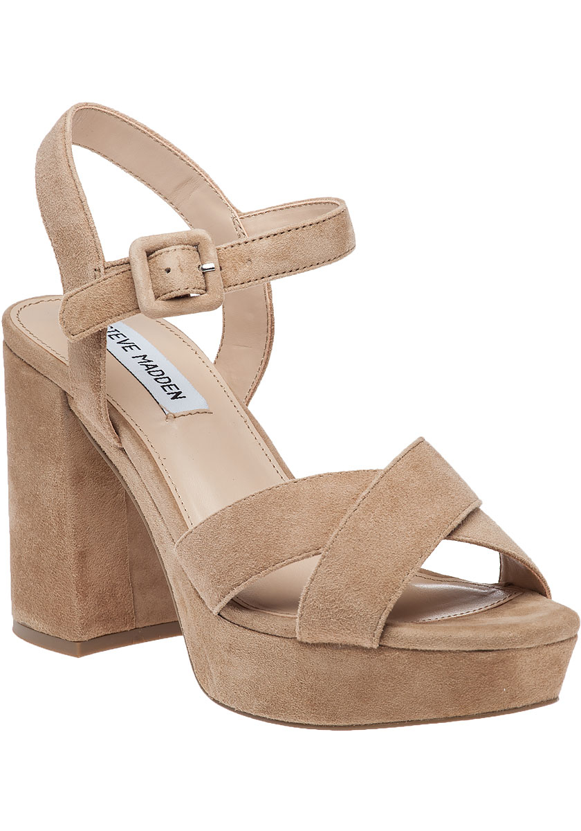 Steve madden Tempesst Beige  Suede Sandals  in Natural Lyst