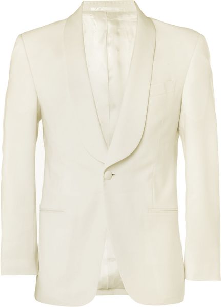 Hackett Cream Wool and Mohairblend Tuxedo Blazer in White for Men | Lyst