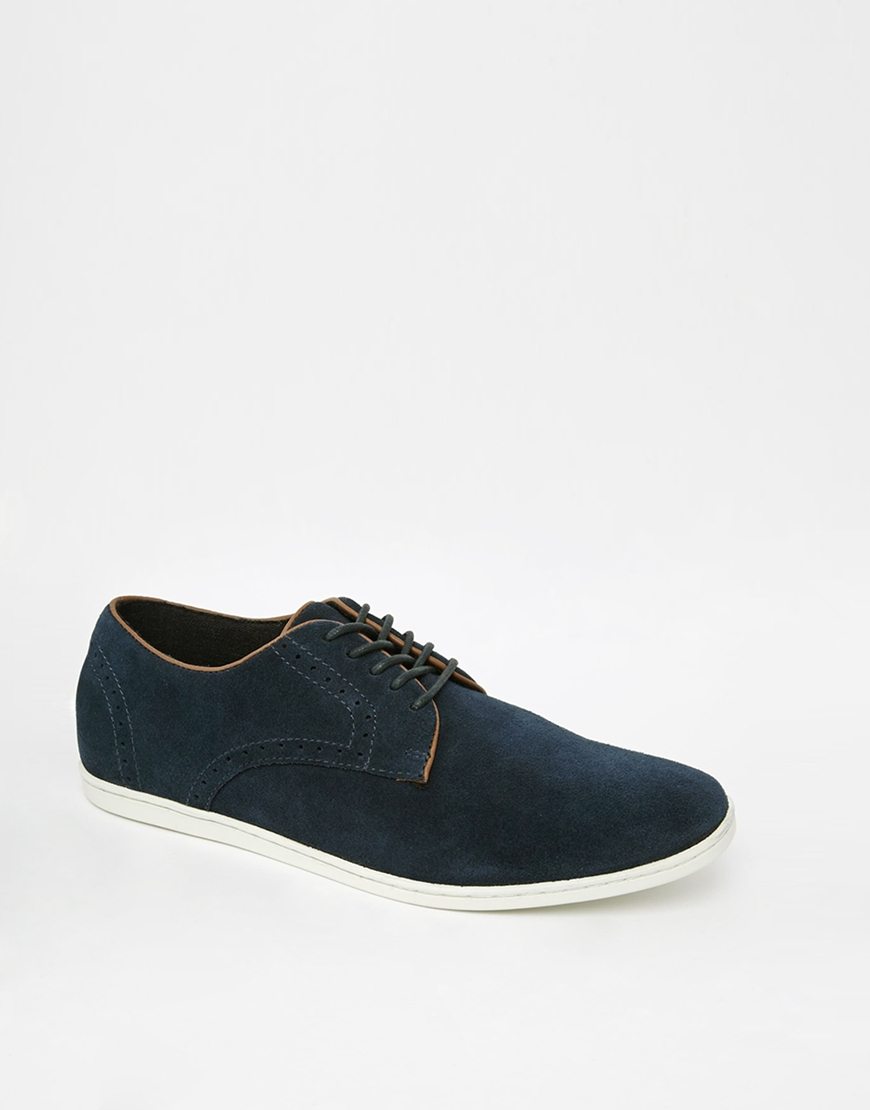 Aldo Suede Brogue Shoes in Blue for Men (Navy) | Lyst