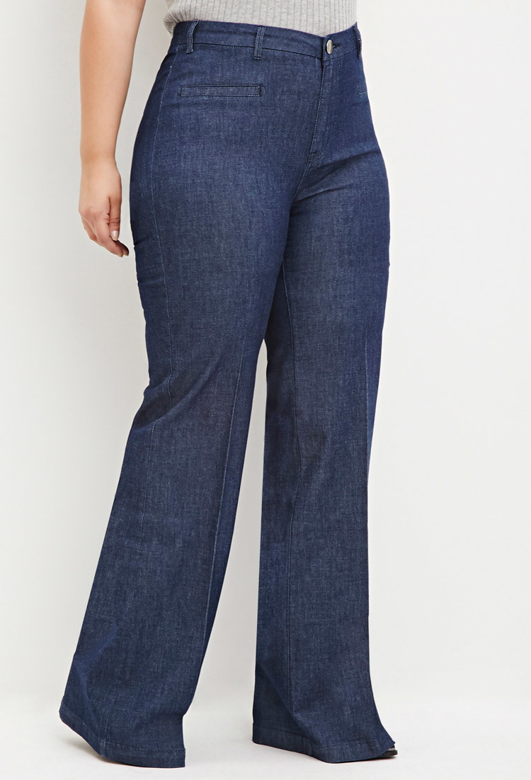 womens plus size wide leg jeans