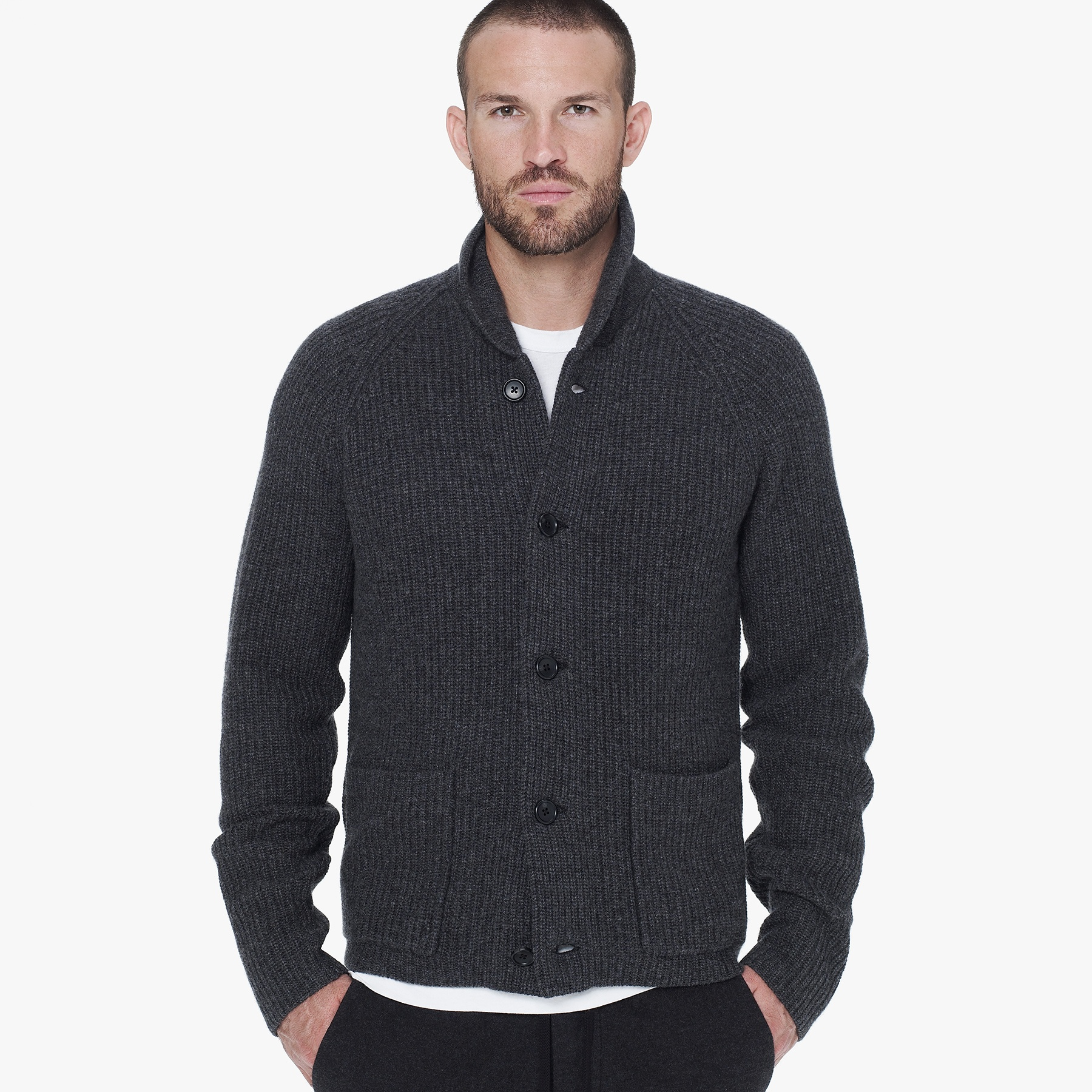 James perse Cashmere Shawl Collar Cardigan in Gray for Men | Lyst