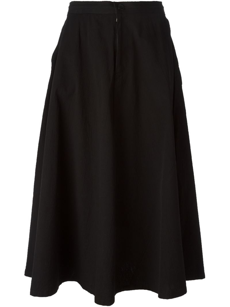 Lyst - Y'S Yohji Yamamoto High Waist Button Detail Skirt in Black