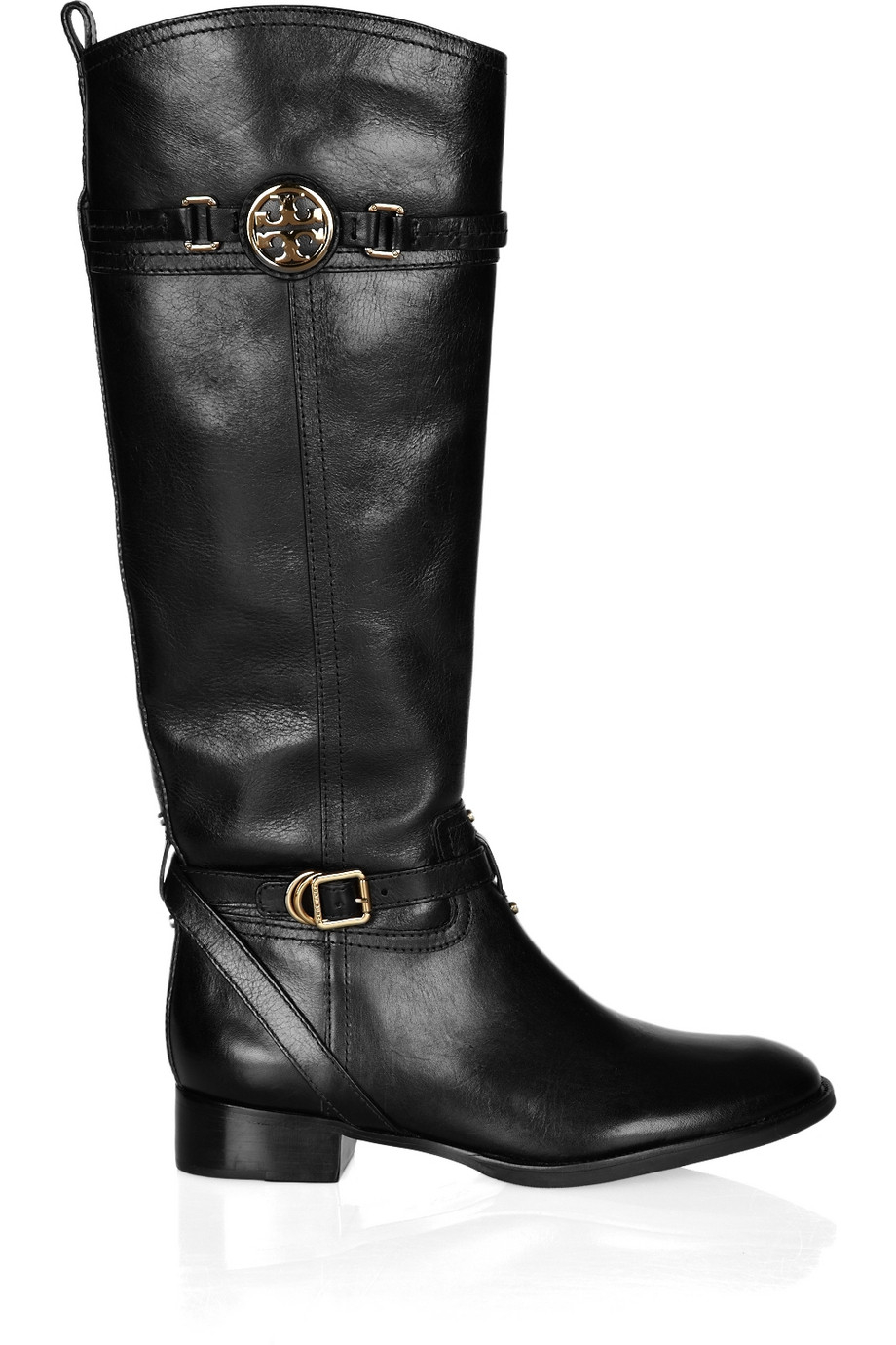 Lyst - Tory Burch Calista Leather Riding Boots in Black