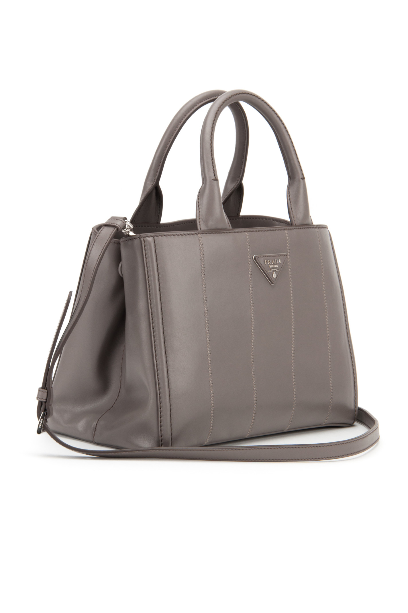 Prada Soft Calf Shopping Bag in Gray (ARGILLA) | Lyst  