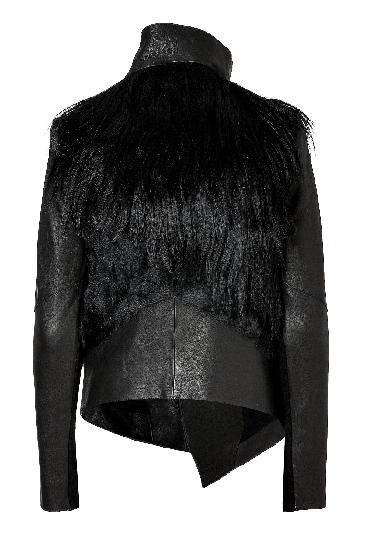 Lyst - Helmut Lang Black Combo Leather Fur Jacket in Black