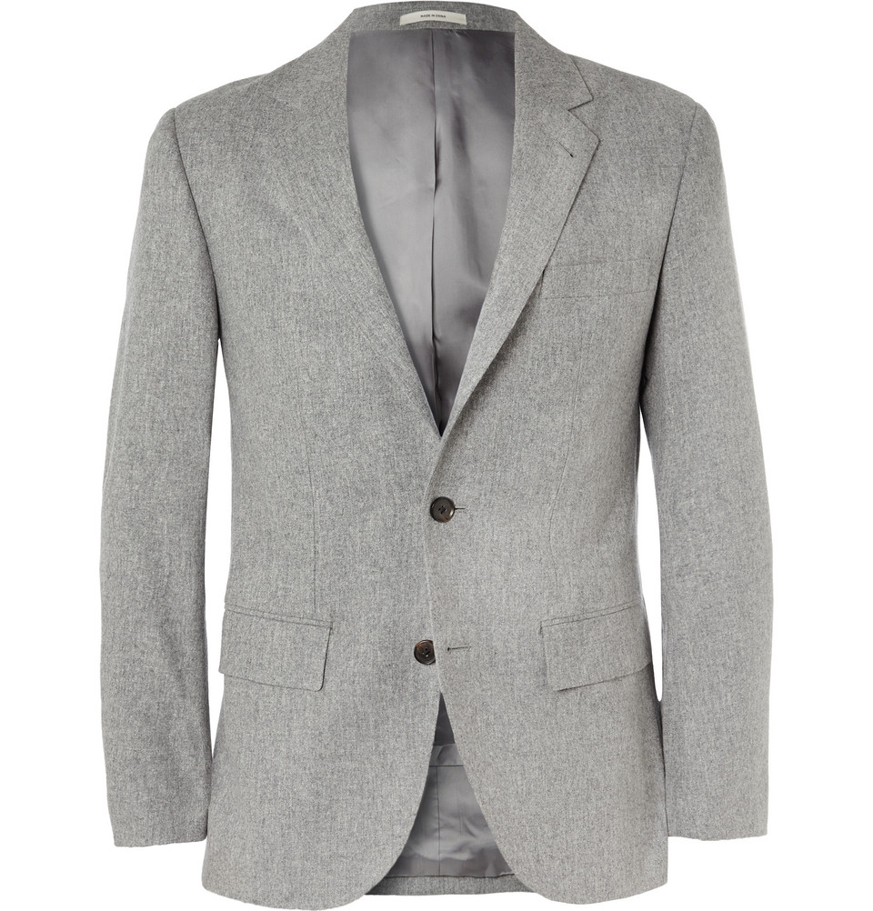 Lyst - Club Monaco Grey Grant Slim-Fit Wool-Flannel Suit Jacket in Gray ...