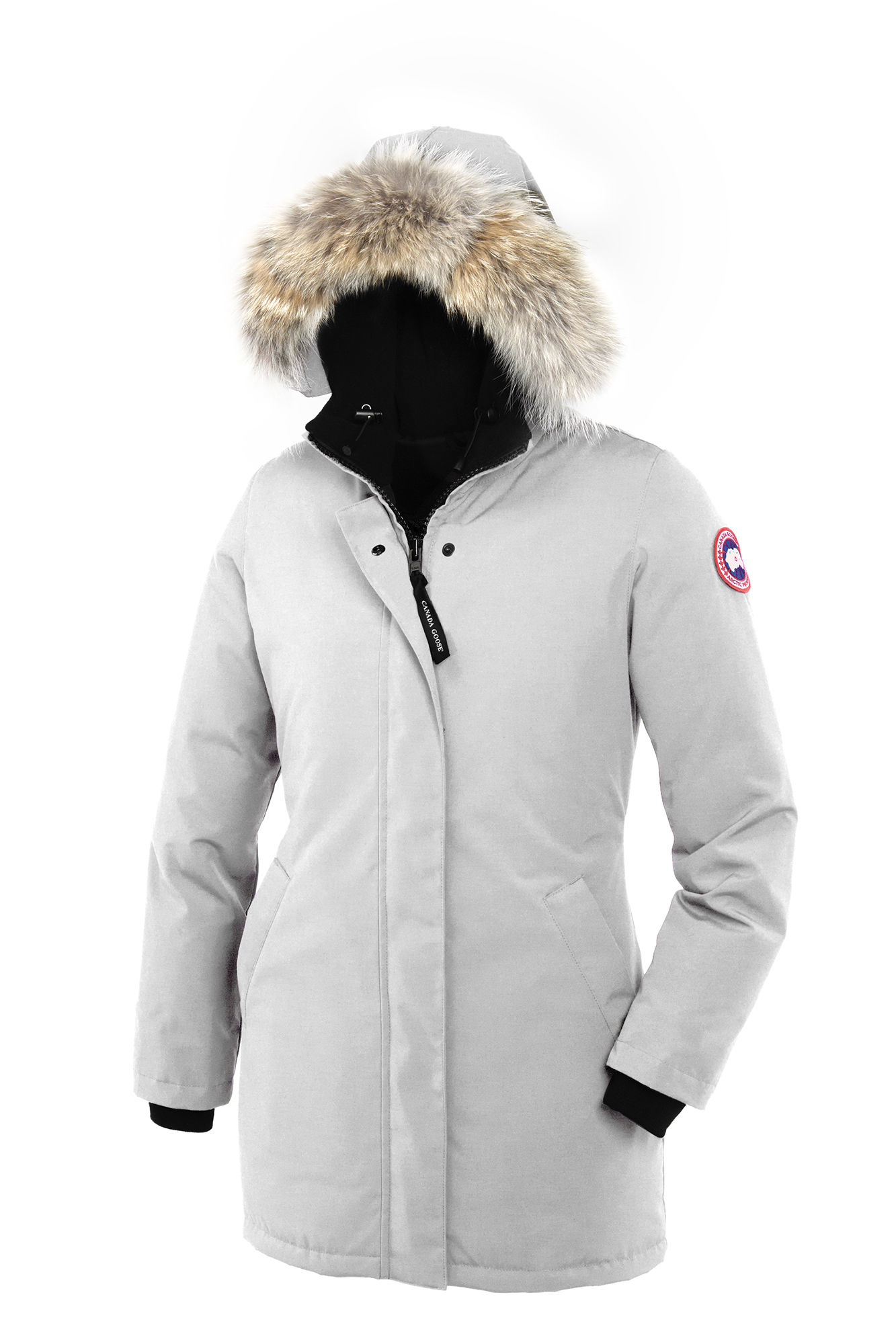 Canada goose Victoria Fur-Trrimmed Down-Padded Parka Jacket in White | Lyst