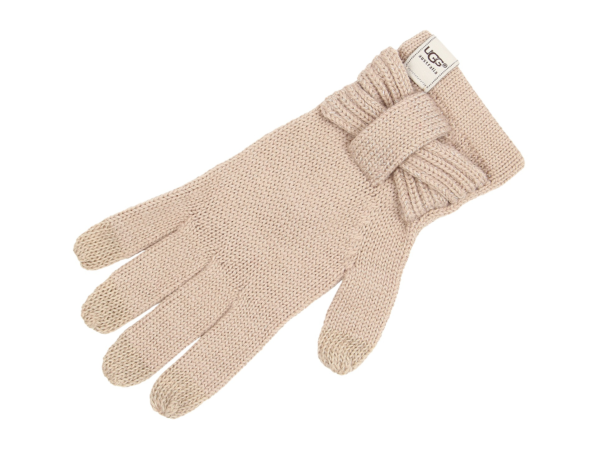 Lyst UGG Isla Lurex Tech Bow Glove in Natural