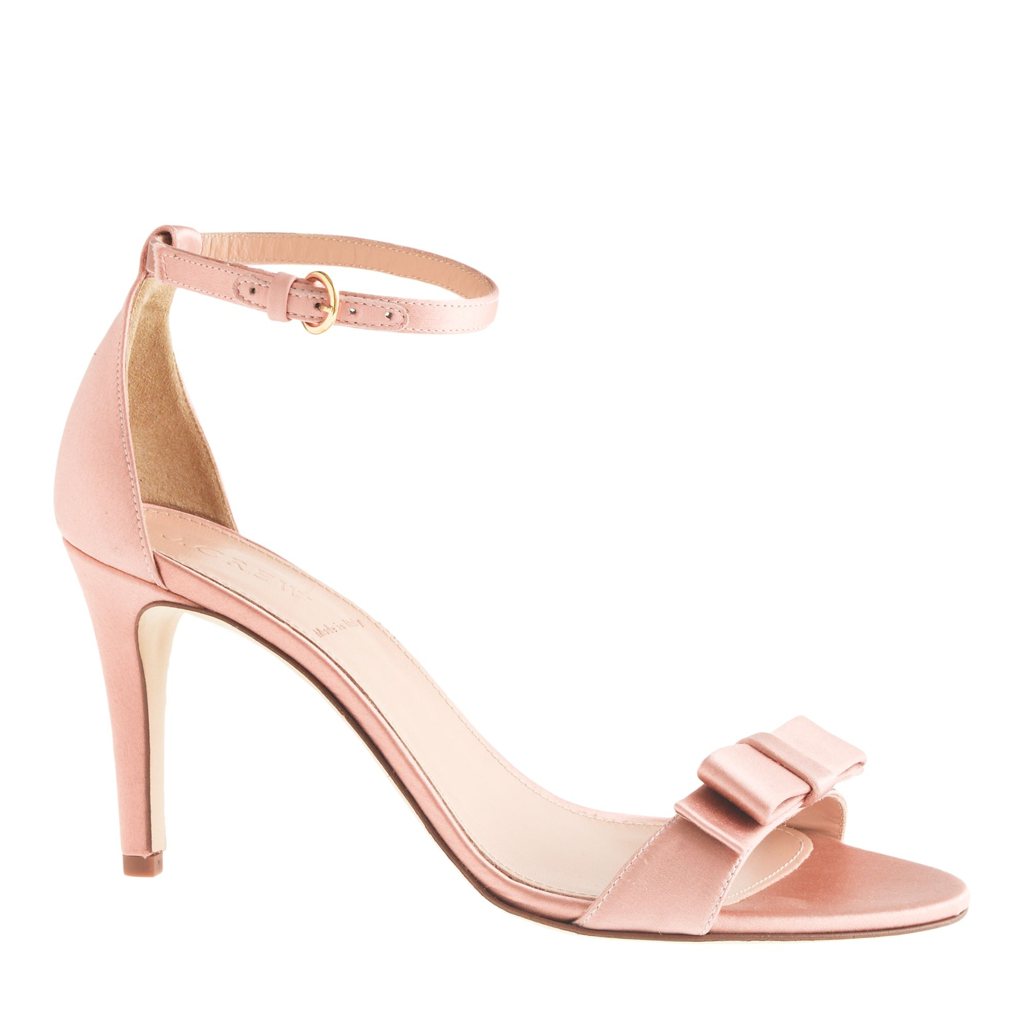 J.crew Satin Bow High-Heel Sandals in Pink (vintage blush) | Lyst
